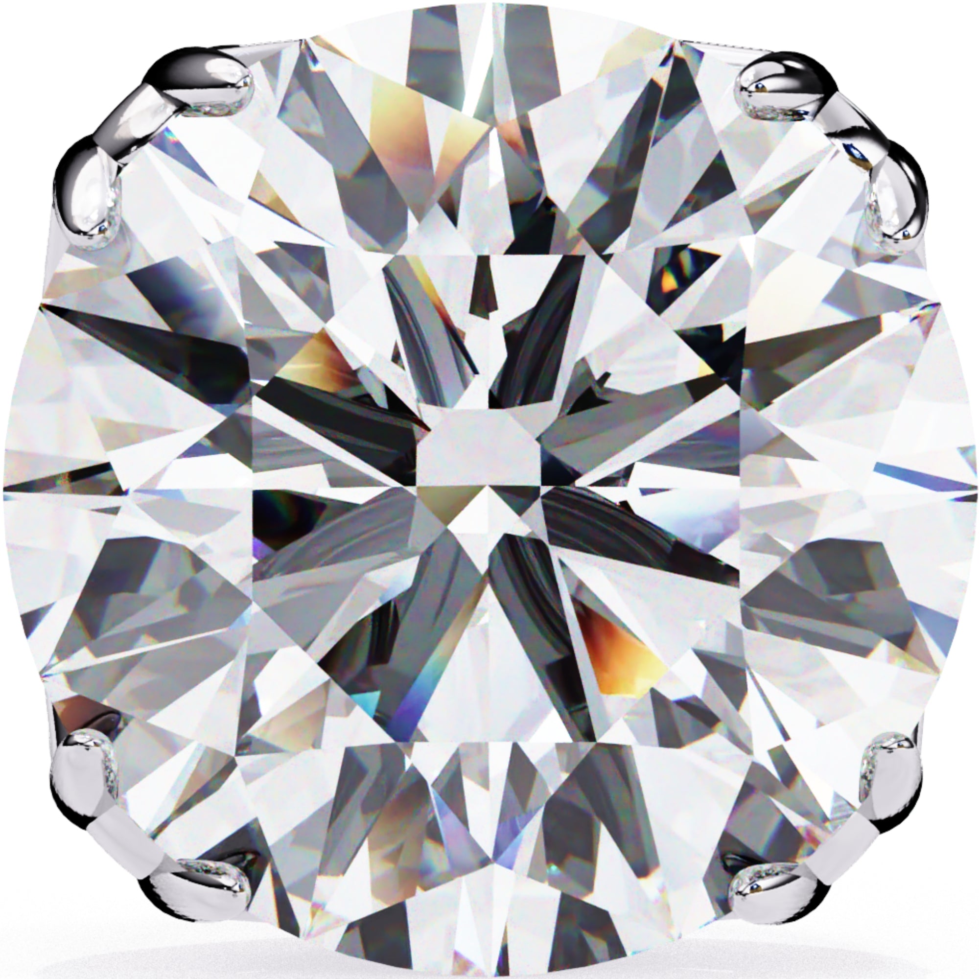 Cercei Stud Excalibur din Aur 14k cu Diamante Naturale Tăietură Briliant de 2.5 ct din 14K Aur Alb - Castelo.ro