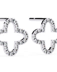 Cercei Star Stud din Aur 14k cu Moissanite Tăietură Briliant de 0.24 ct din 14K Aur Alb - Castelo.ro
