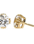 Cercei Stud Imperial din Aur 14k cu Moissanite Tăietură Briliant de 2.8 ct din 14K Aur Galben - Castelo.ro