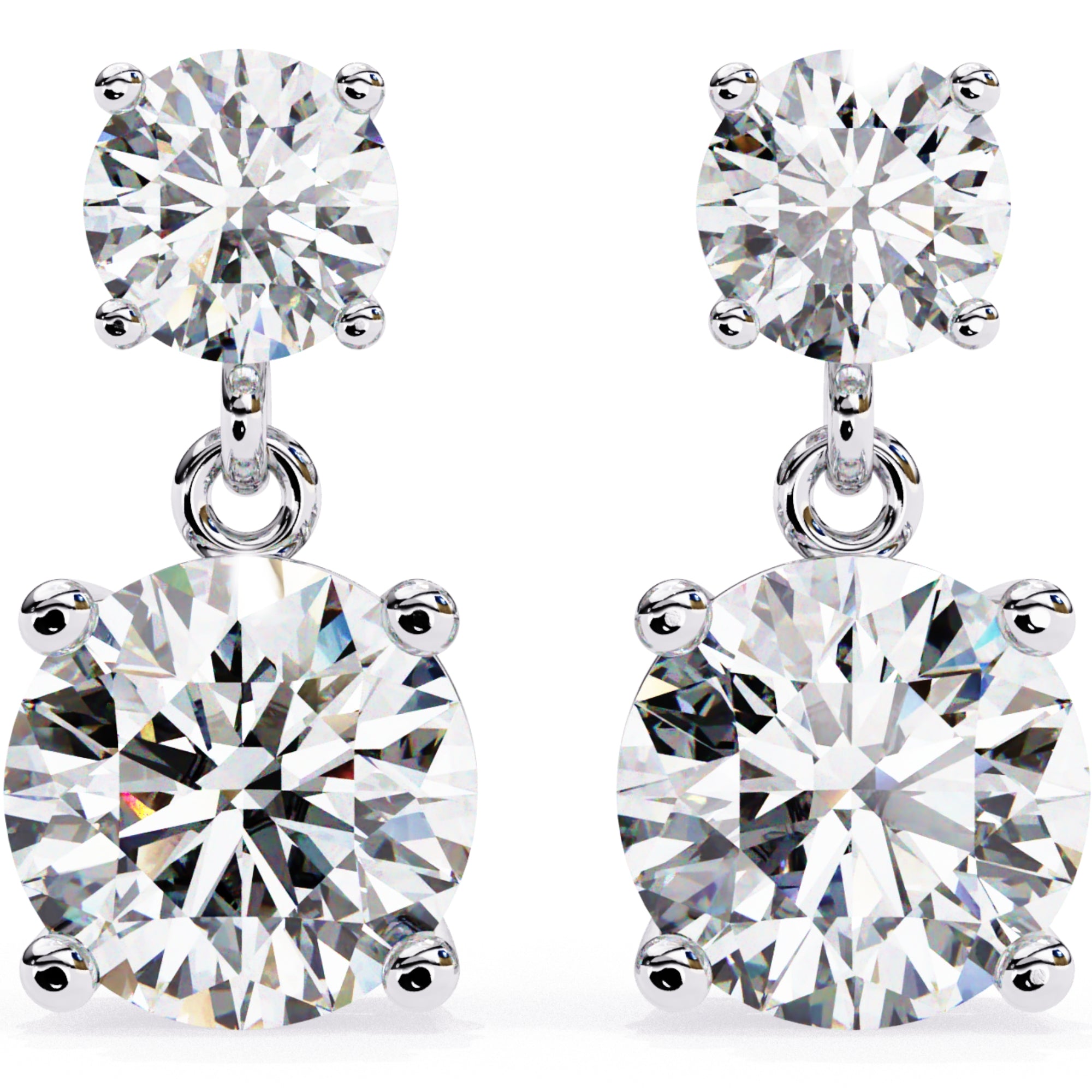 Cercei Drop Stud Cu Diamante Naturale Tăietură Briliant de 3.7 ct din - Castelo.ro