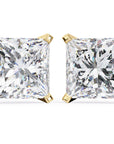 Cercei Stud Imperial din Aur 14k cu Moissanite Tăietură Princess de 3 ct din 14K Aur Galben - Castelo.ro