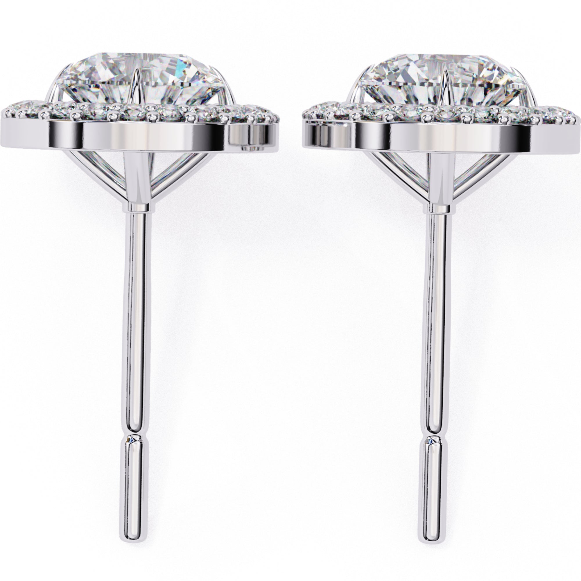 Cercei Stud Oval Star cu Moissanite de 0.97 ct din - Castelo.ro