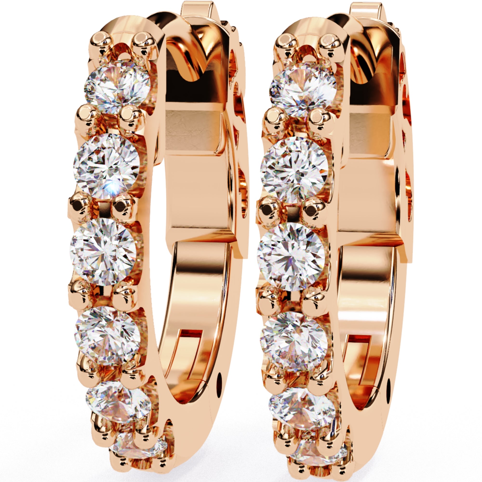 Cercei Voyage cu Diamante Create în Laborator de 0.36 ct din 18K Aur Roz - Castelo.ro