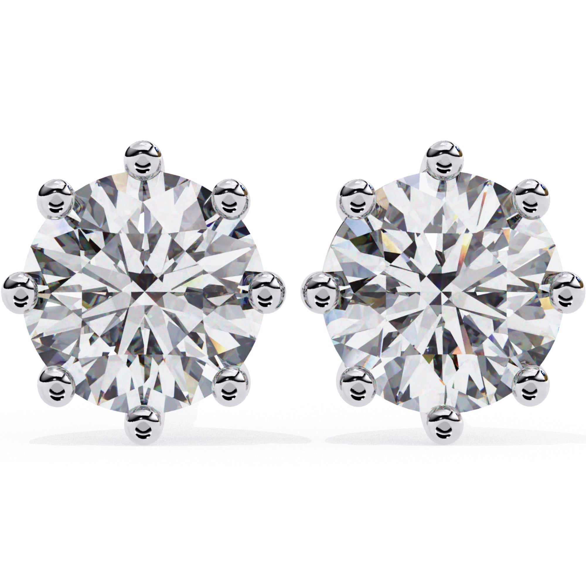 Cercei Solitaire Stud cu Diamante Create în Laborator de 2.57 ct din 18K Aur Roz - Castelo.ro
