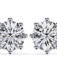 Cercei Solitaire Stud cu Diamante Create în Laborator de 2.57 ct din 18K Aur Roz - Castelo.ro