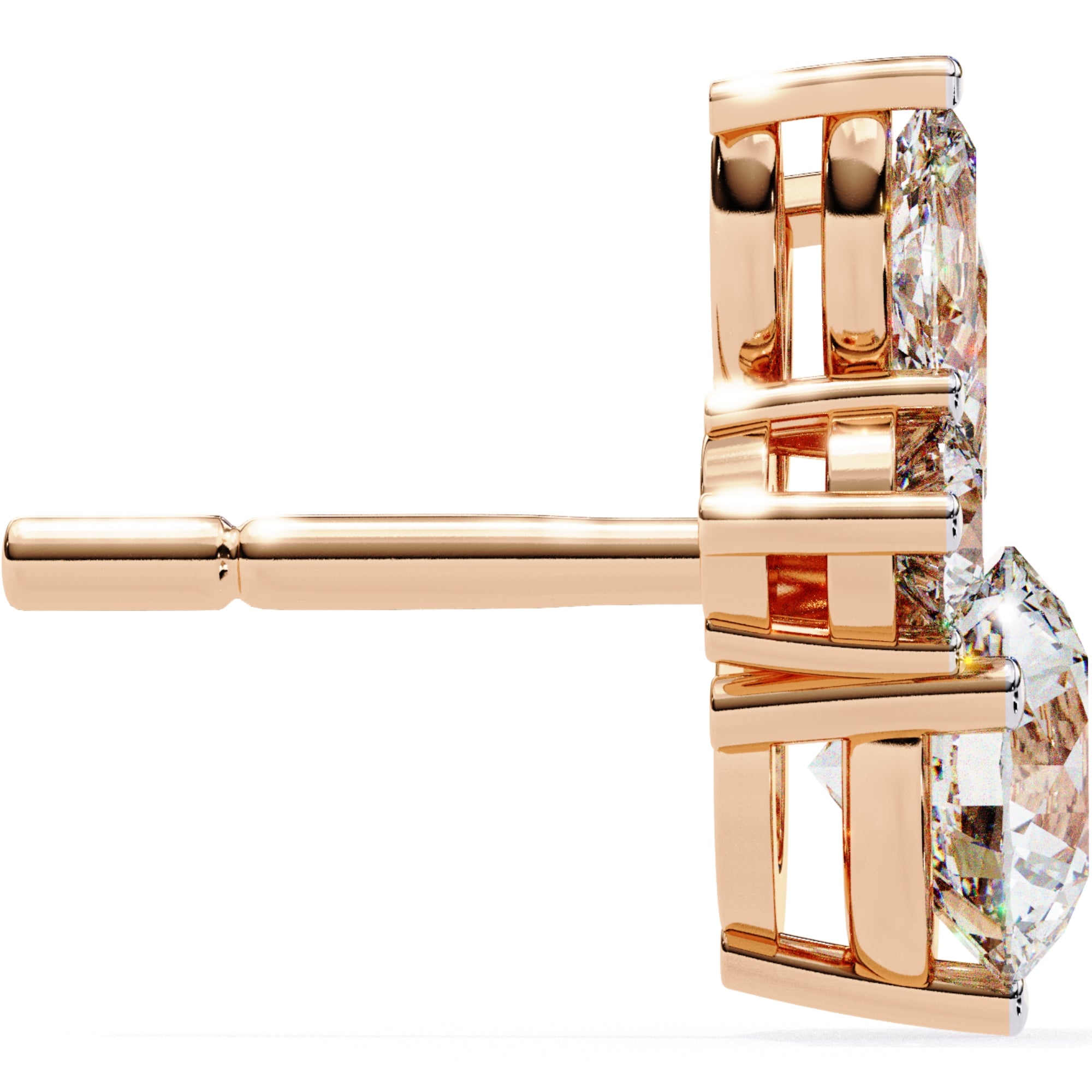 Cercei Stud Efemeri din Aur 14k cu Moissanite de 0.68 ct