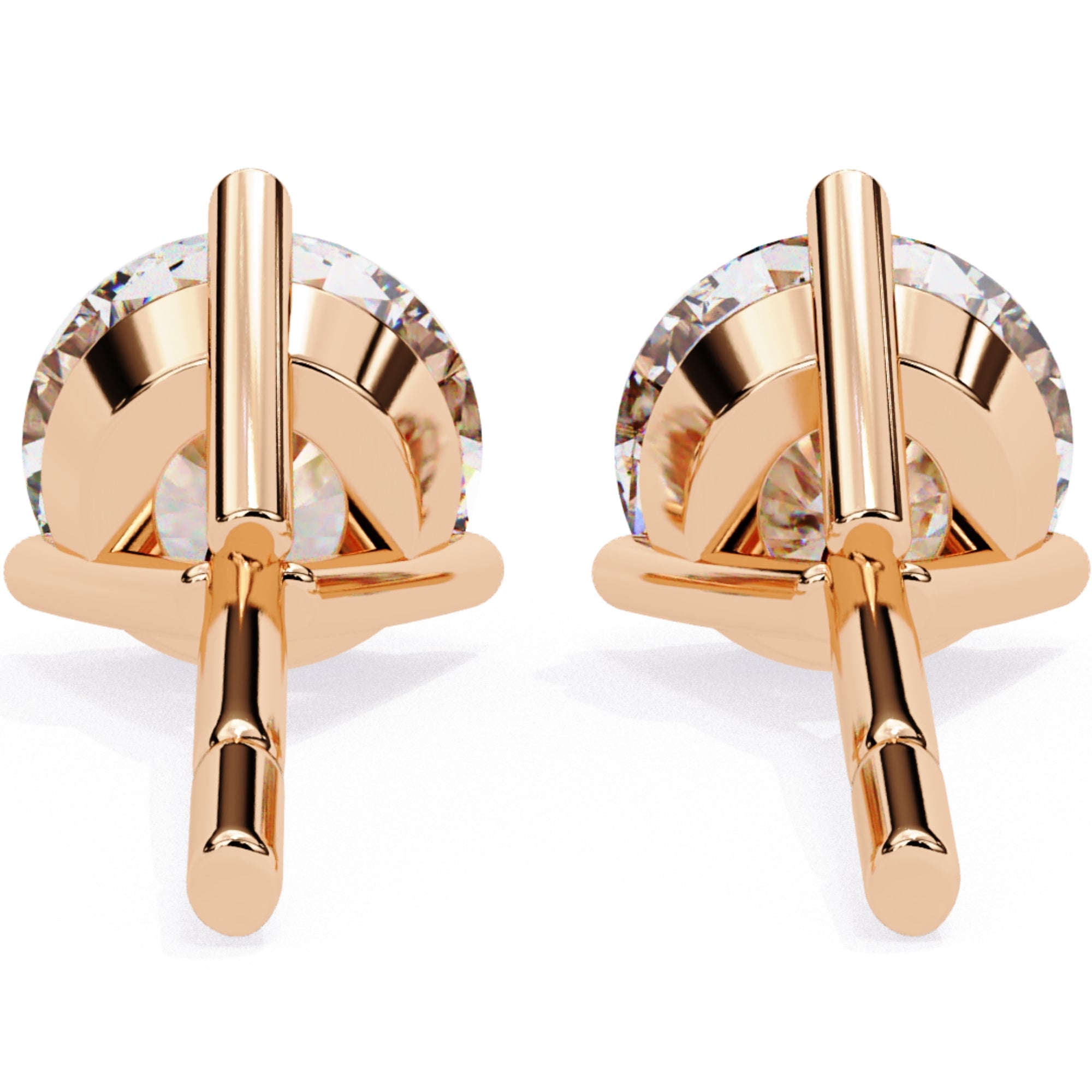 Cercei Stud din Aur 14k Cu Diamante Naturale Tăietură Briliant de 2.5 ct din - Castelo.ro