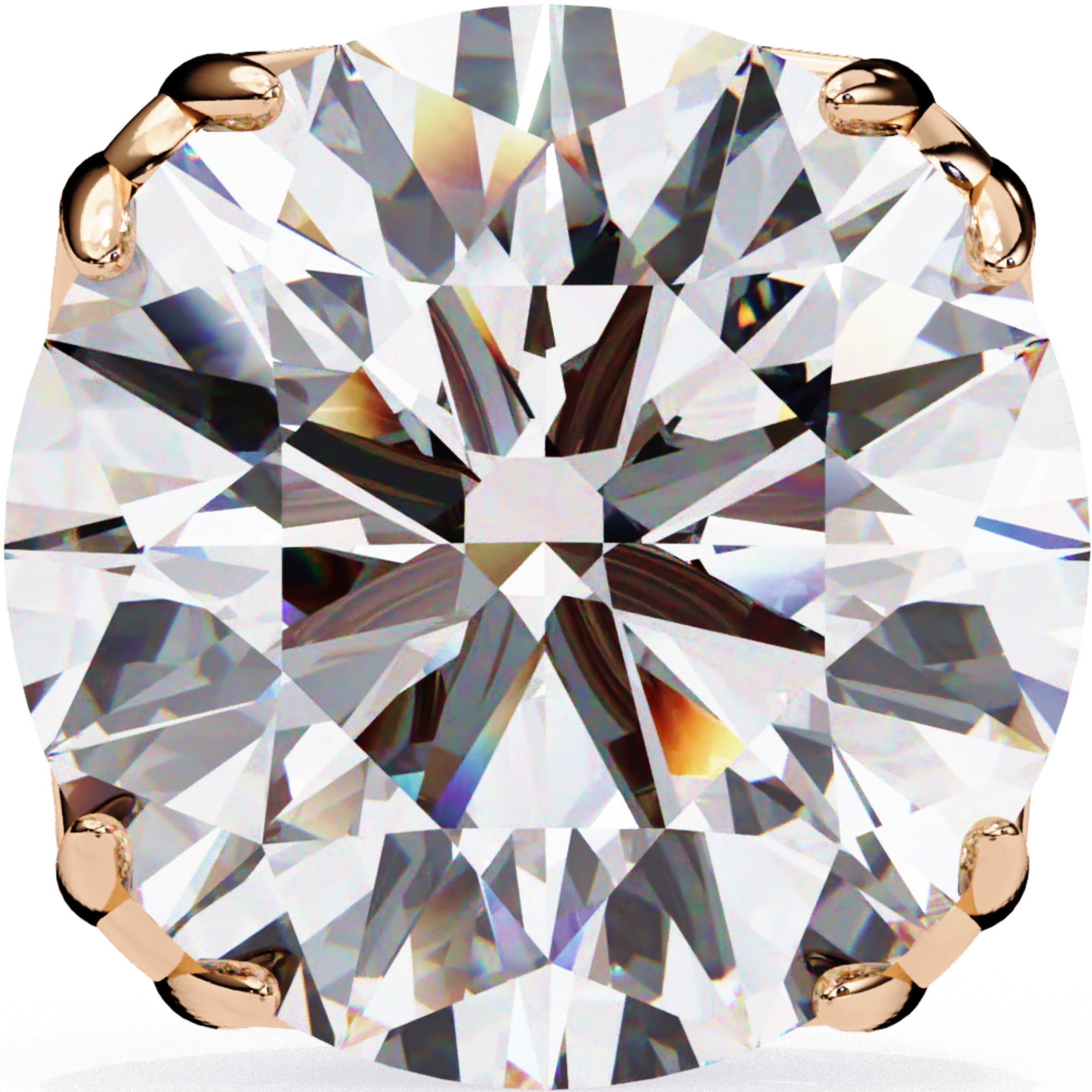 Cercei Stud Excalibur cu Moissanite Tăietură Briliant de 2.5 ct din 18K Aur Roz - Castelo.ro