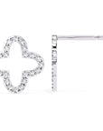 Cercei Star Stud din Aur 14k cu Moissanite Tăietură Briliant de 0.24 ct din 14K Aur Alb - Castelo.ro