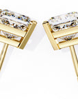 Cercei Stud Imperial din Aur 14k cu Moissanite Tăietură Princess de 3 ct din 14K Aur Galben - Castelo.ro