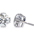 Cercei Stud Imperial din Aur 14k cu Moissanite Tăietură Briliant de 2.8 ct din 14K Aur Alb - Castelo.ro