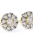Cercei Stud Fleur din Aur 14k cu Moissanite Tăietură Briliant de 0.26 ct din 14K Aur Galben - Castelo.ro