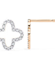Cercei Star Stud din Aur 14k cu Moissanite Tăietură Briliant de 0.24 ct din 14K Aur Roz - Castelo.ro