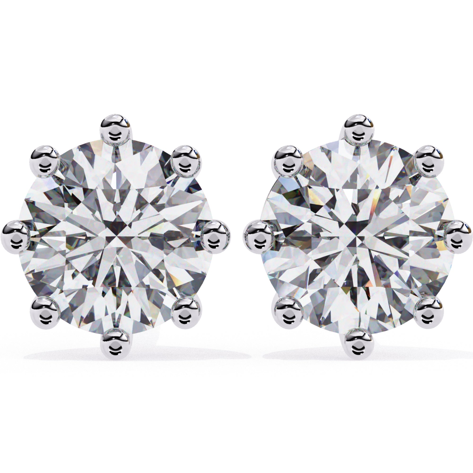 Cercei Solitaire Stud cu Diamante Create în Laborator de 2.57 ct din 18K Aur Galben - Castelo.ro