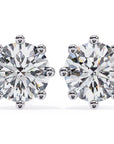 Cercei Solitaire Stud cu Diamante Create în Laborator de 2.57 ct din 18K Aur Galben - Castelo.ro