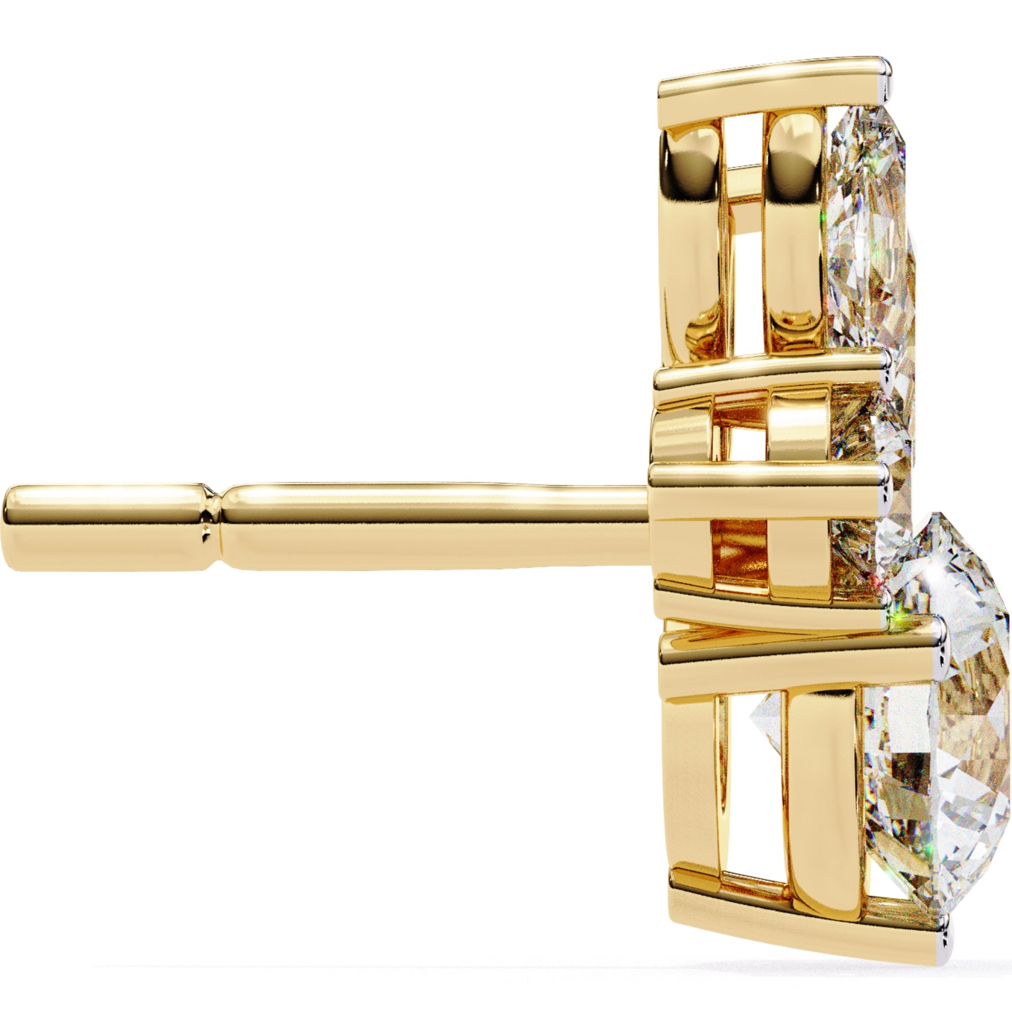 Cercei Stud Efemeri din Aur 14k cu Moissanite de 0.68 ct