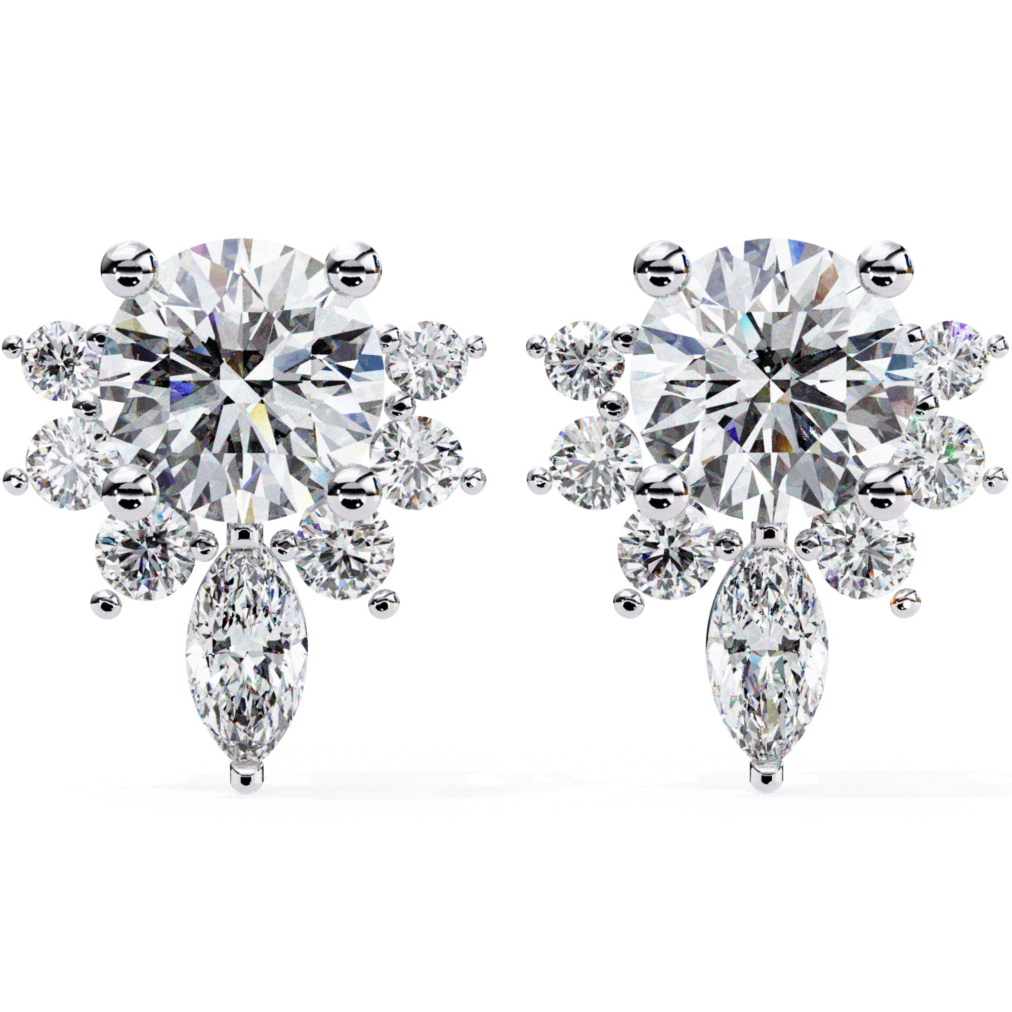 Cercei Stud La Reina din Aur 14k cu Moissanite de 0.68 ct