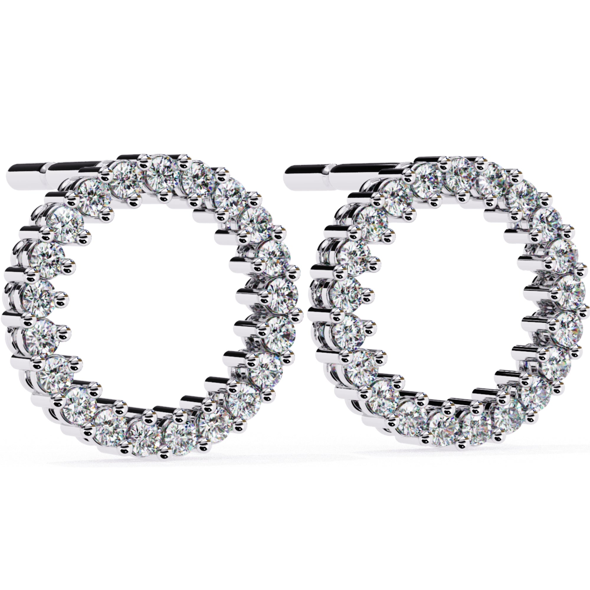 Cercei Stud Circle of Fire cu Diamante Naturale Tăietură Briliant de 0.3 ct din - Castelo.ro