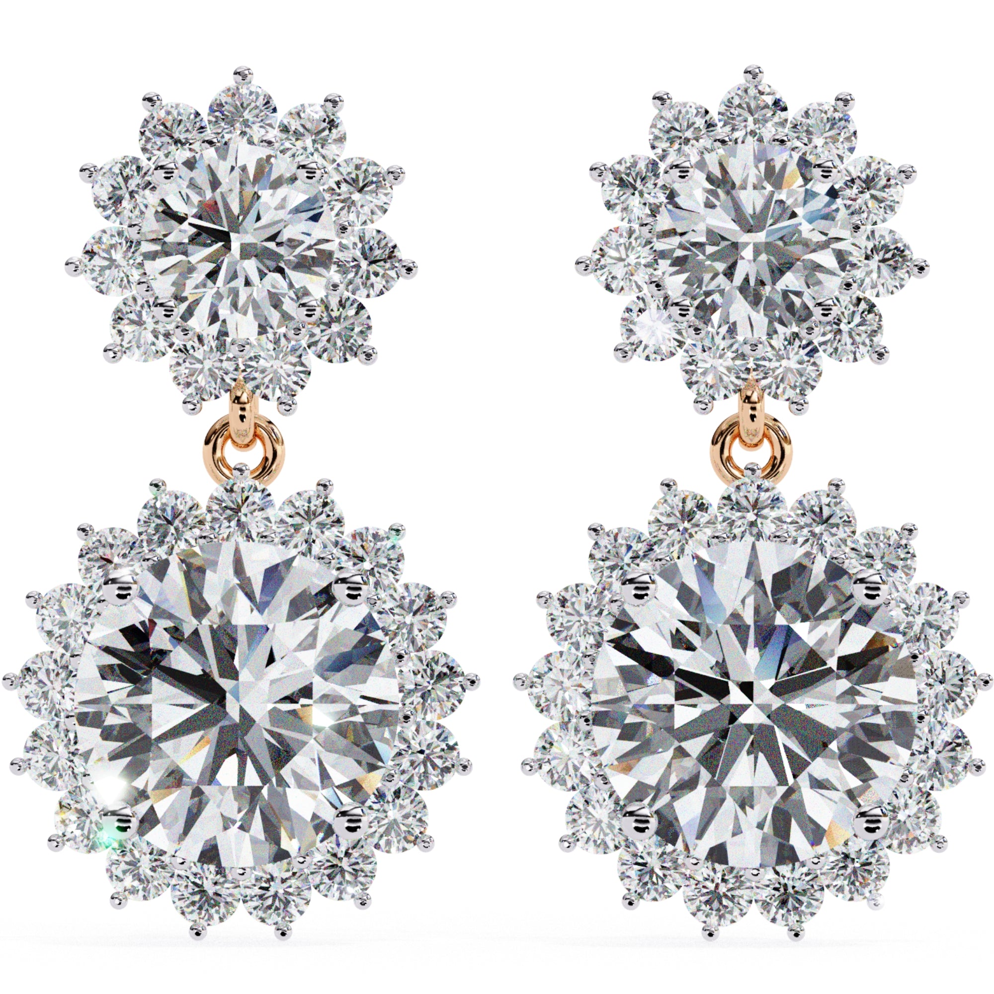 Cercei Sola Reina cu Diamante Create în Laborator de 1.37 ct din 18K Aur Roz - Castelo.ro