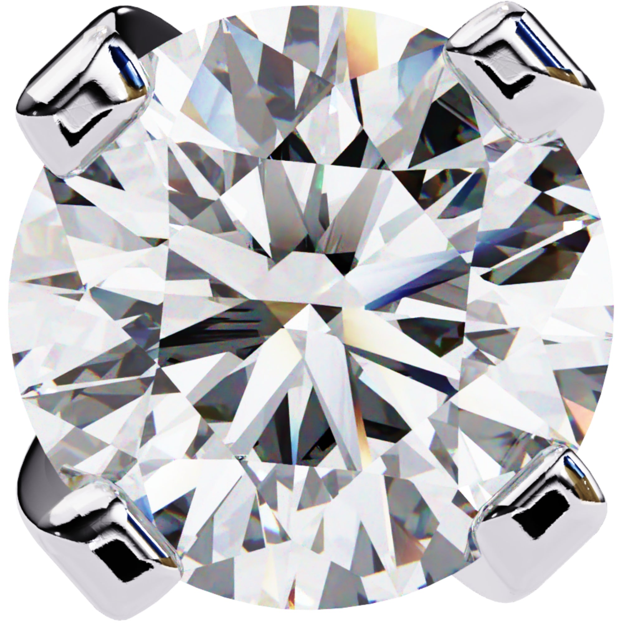 Cercei Stud L'Arte din Aur 14k cu Diamante Naturale Tăietură Briliant de 2.5 ct din 14K Aur Alb - Castelo.ro