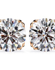 Cercei Stud Excalibur cu Moissanite Tăietură Briliant de 2.5 ct din 18K Aur Roz - Castelo.ro