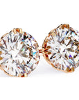 Cercei Stud La Reina cu Moissanite Tăietură Briliant de 2.5 ct din 18K Aur Roz - Castelo.ro