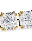 Cercei Stud Monaco cu Moissanite Tăietură Cushion Square de 2.2 ct din 18K Aur Galben - Castelo.ro