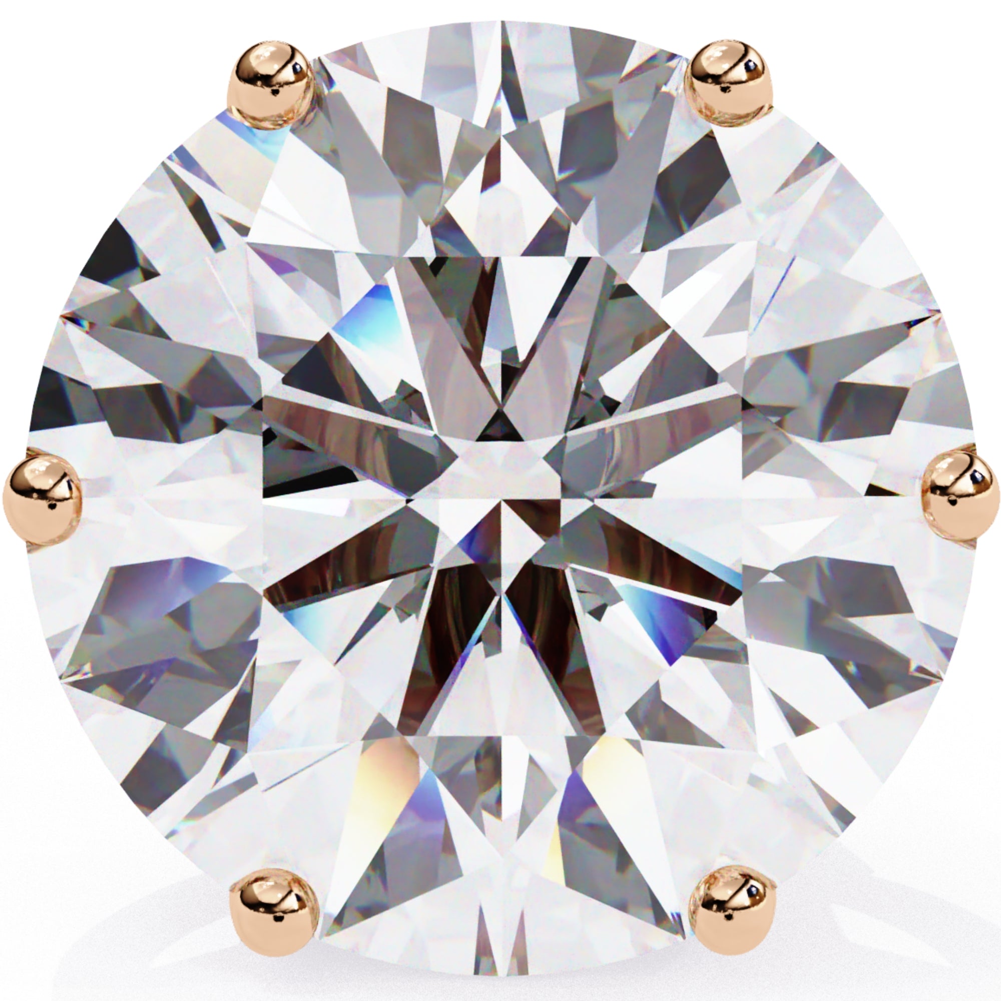 Cercei Stud Majestic din Aur 14k cu Moissanite Tăietură Briliant de 2.5 ct