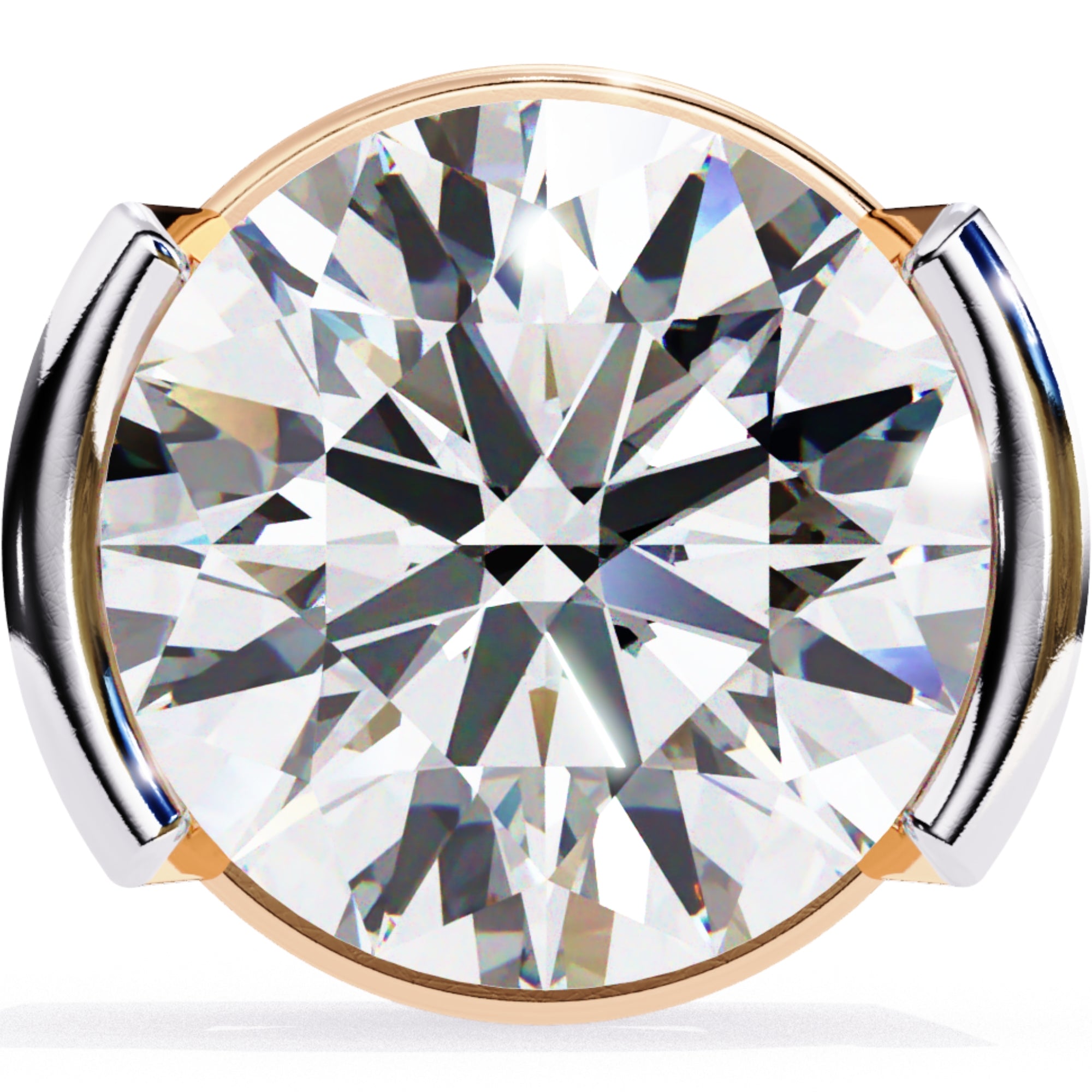 Cercei Stud Bezel Rio din Aur 14k cu Moissanite Tăietură Briliant de 2.5 ct din 14K Aur Galben - Castelo.ro