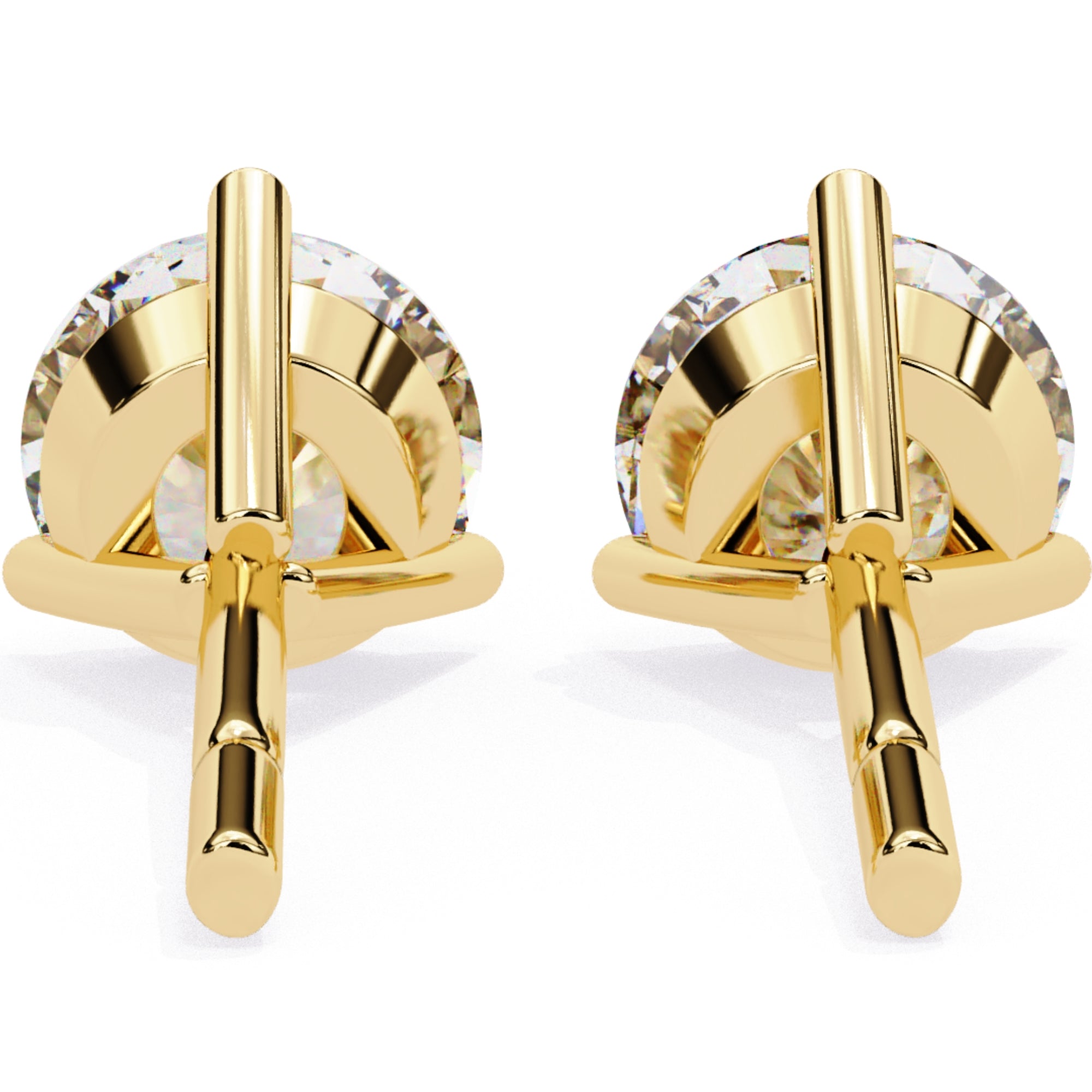 Cercei Stud din Aur 14k Cu Diamante Naturale Tăietură Briliant de 2.5 ct din - Castelo.ro