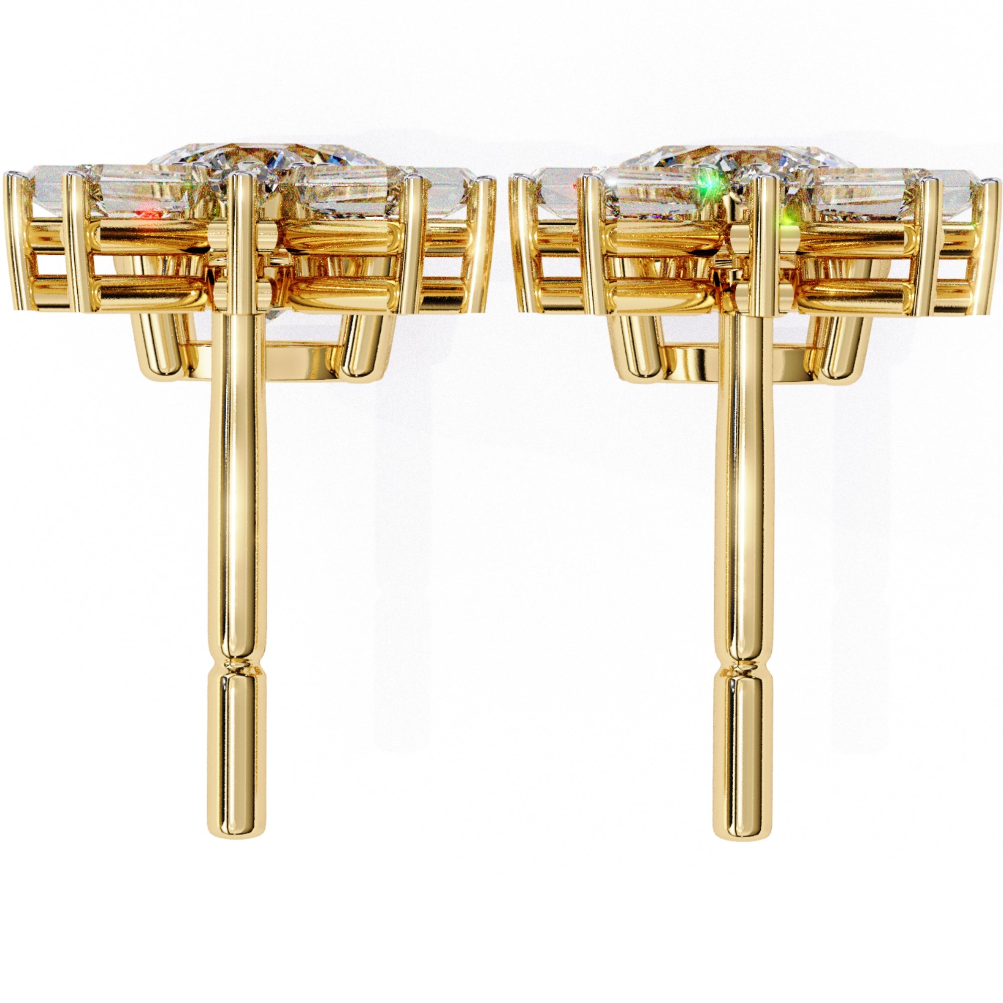 Cercei Aqua D&#39;Azure cu Diamante Create în Laborator de 0.86 ct din 18K Aur Galben - Castelo.ro