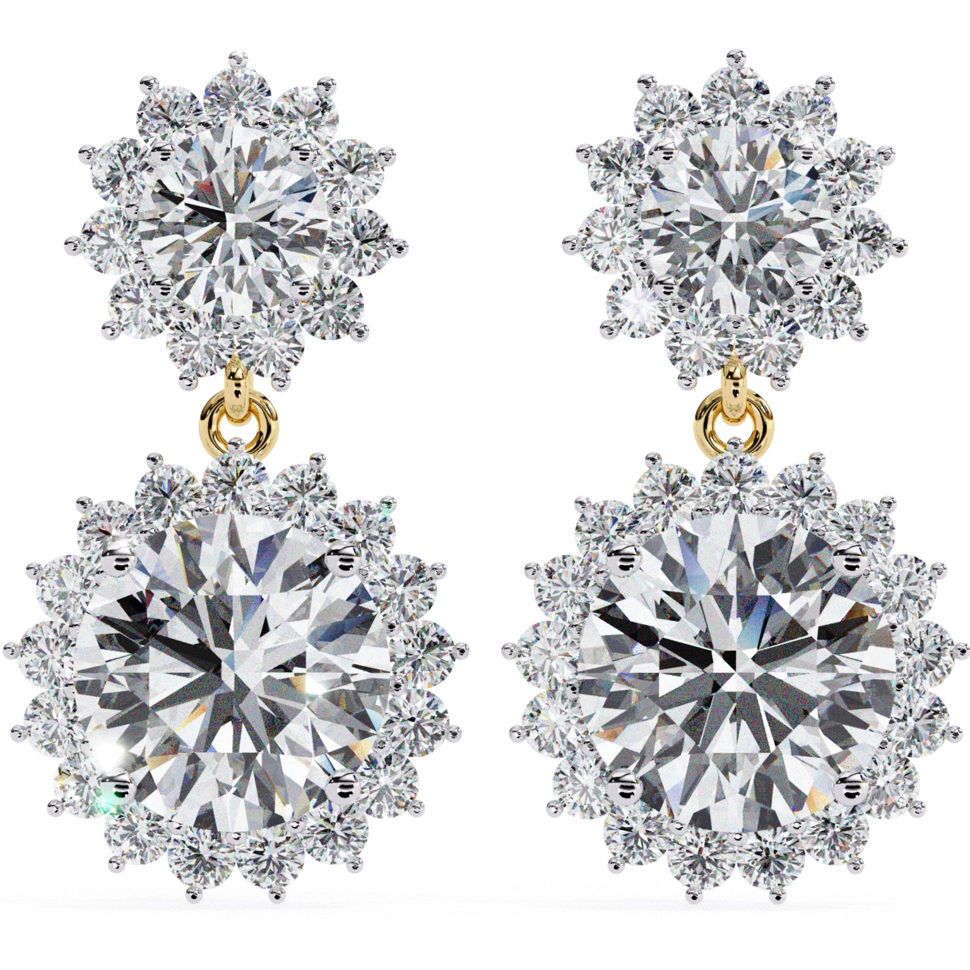 Cercei Sola Reina cu Diamante Create în Laborator de 1.37 ct din 18K Aur Galben - Castelo.ro