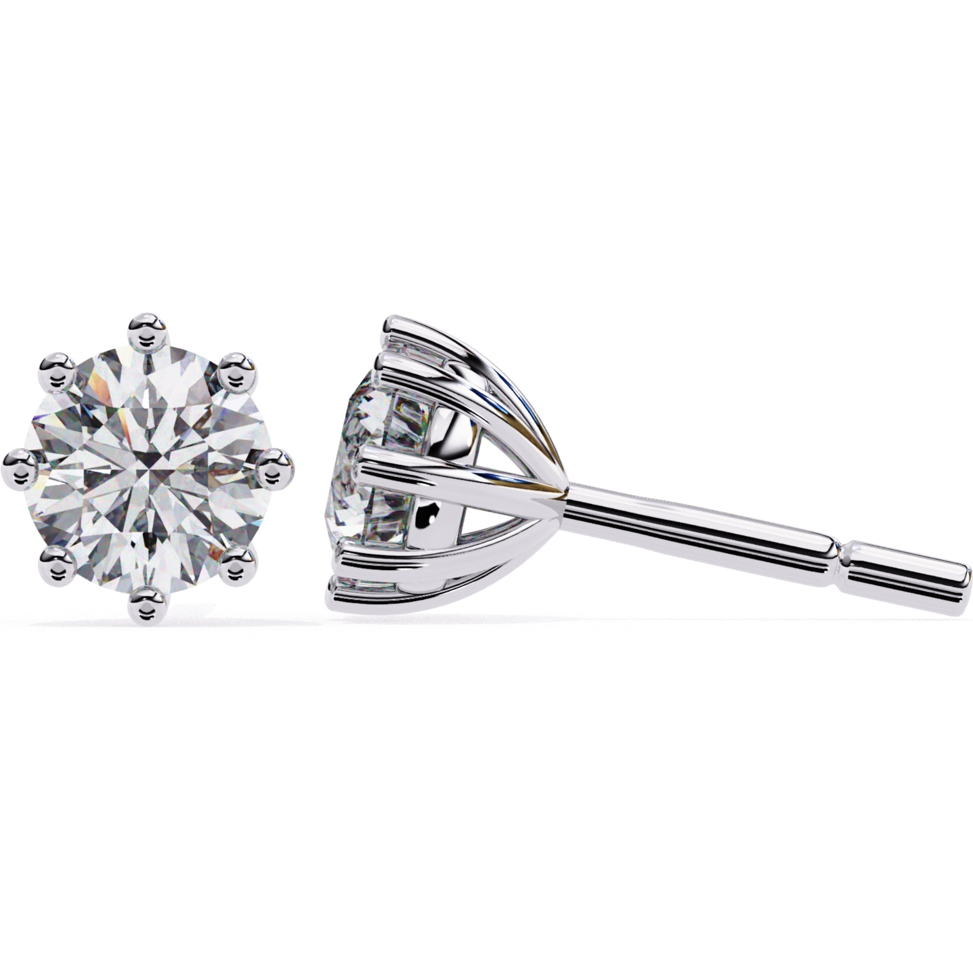 Cercei Solitaire Stud cu Diamante Create în Laborator de 2.57 ct din - Castelo.ro