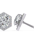 Cercei Hexa Stud Halo cu Diamante Create în Laborator de 2.1 ct din - Castelo.ro