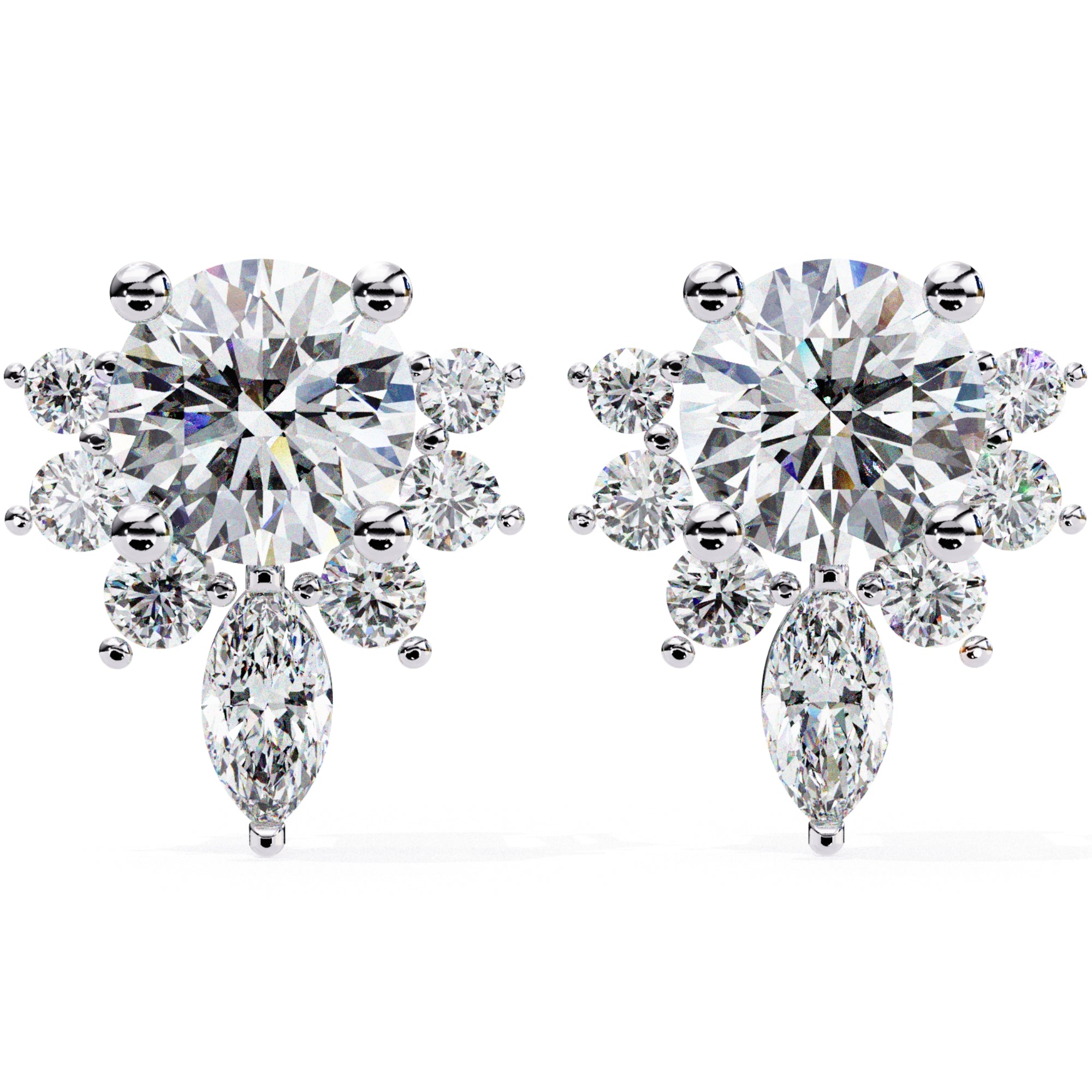 Cercei Stud La Reina din Aur 14k cu Moissanite de 0.68 ct