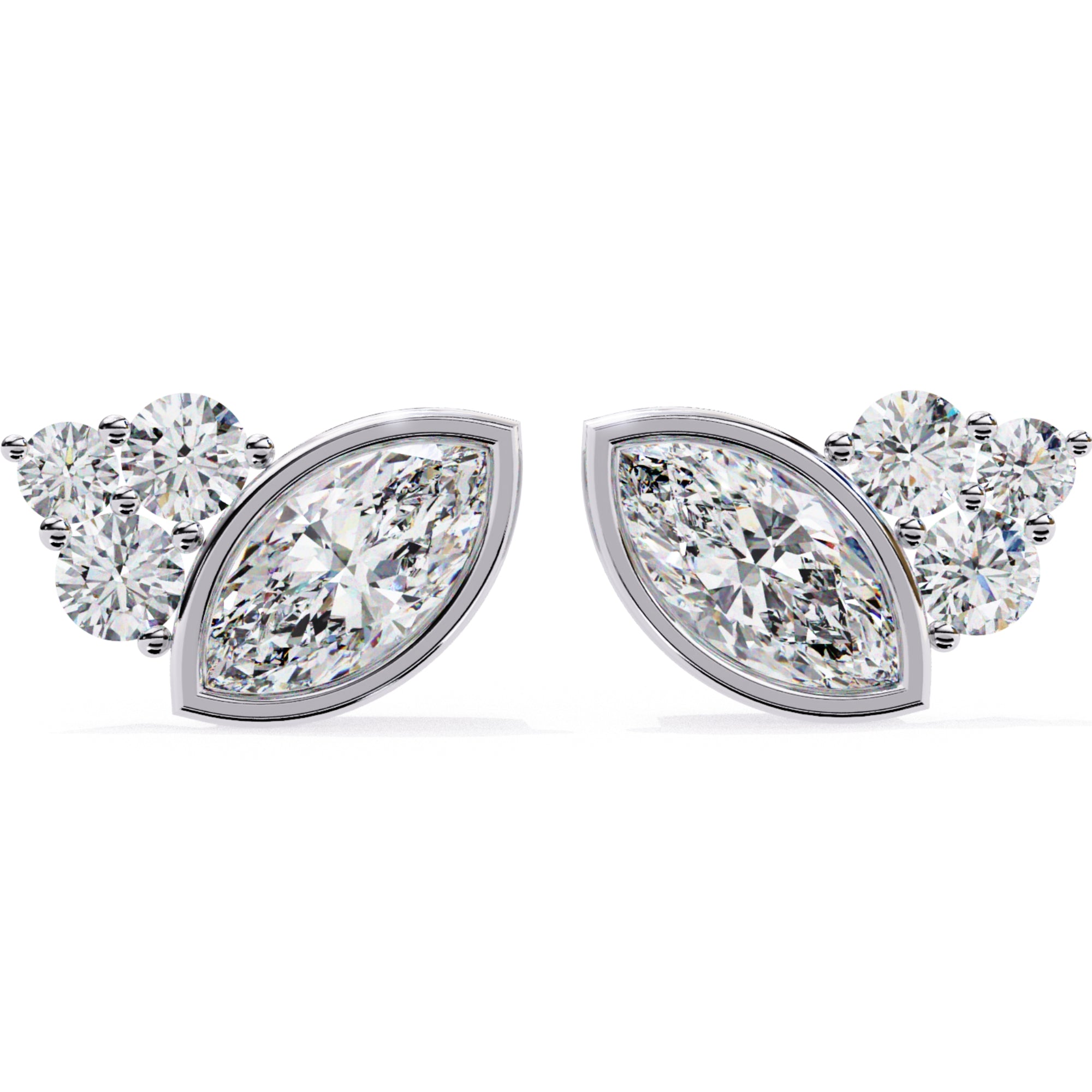 Cercei Stud Minimalist Luna din Aur 14k cu Moissanite de 0.47 ct