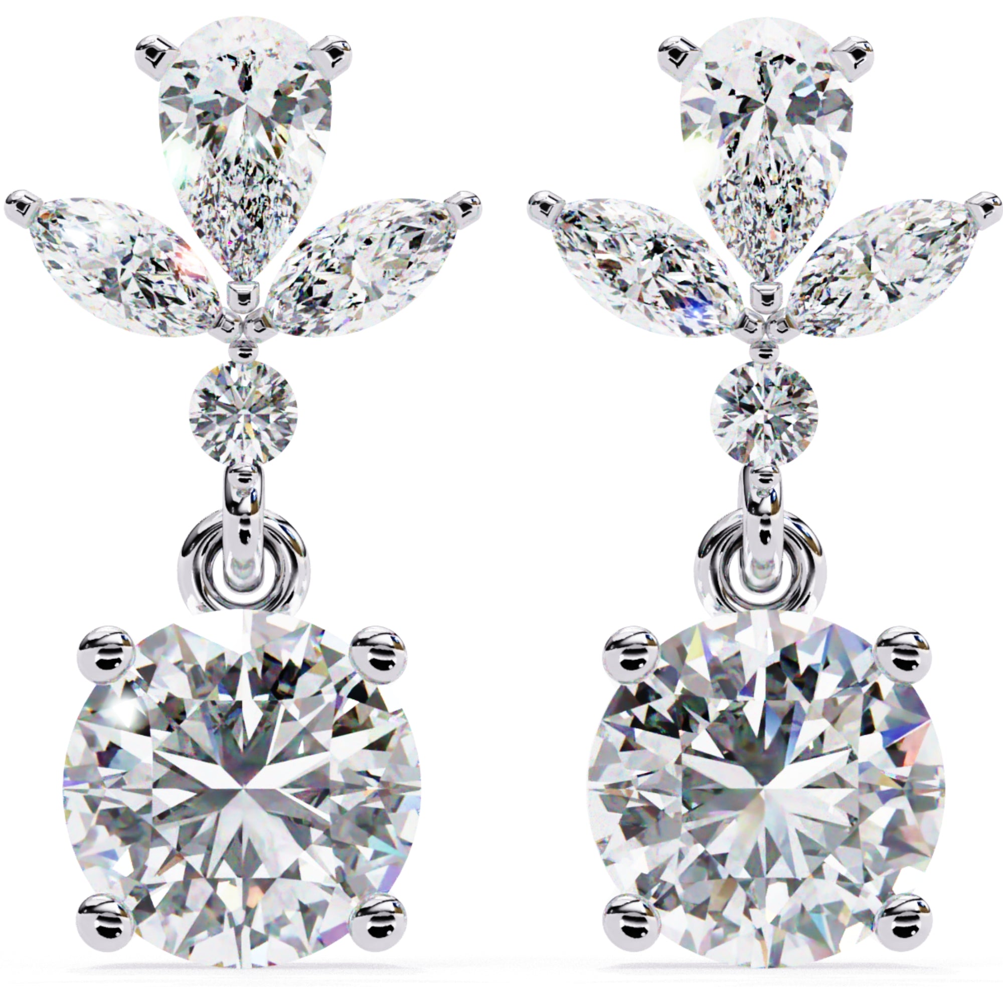 Cercei Stud Solitaire Drop cu Diamante Naturale de 1.16 ct din - Castelo.ro