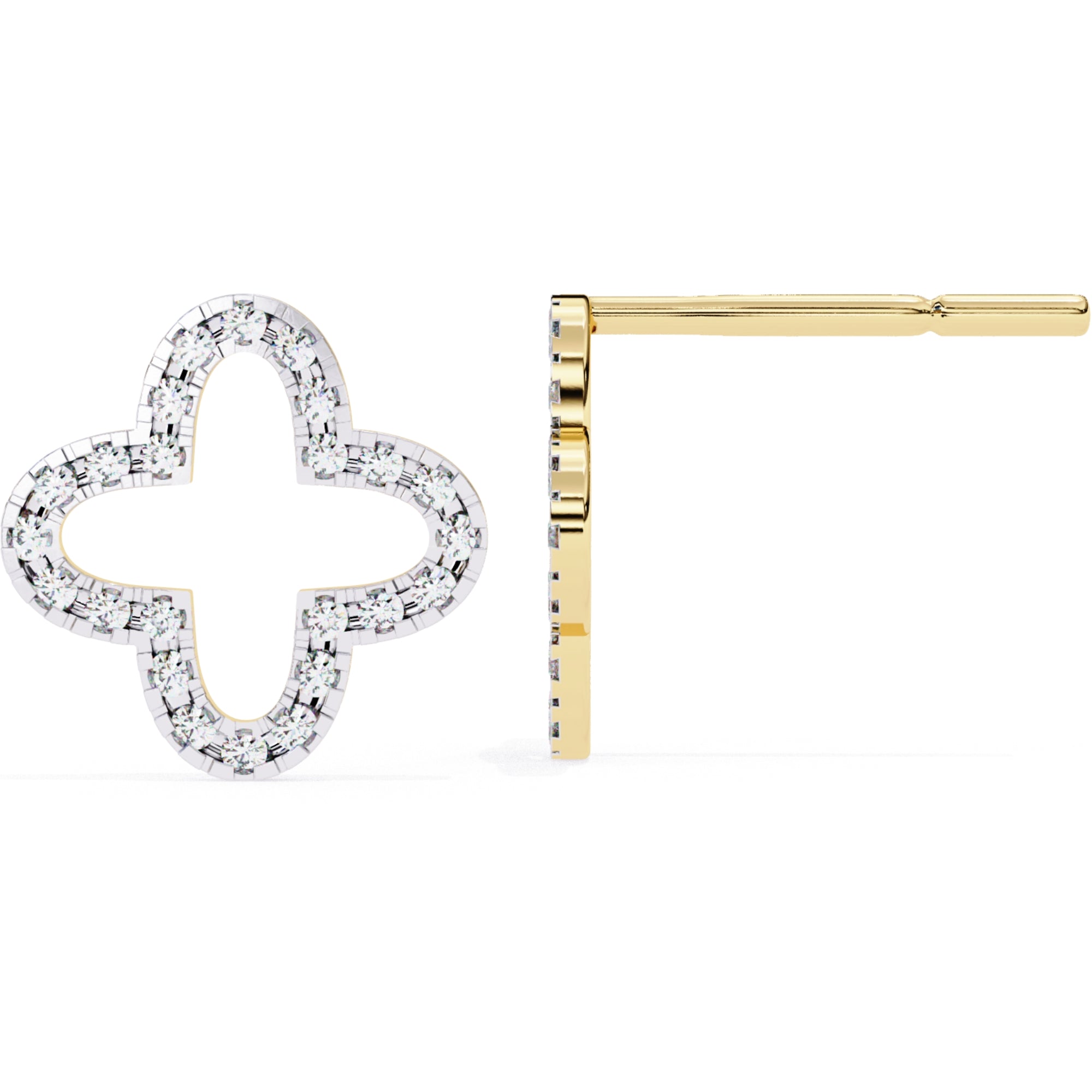 Cercei Star Stud din Aur 14k cu Moissanite Tăietură Briliant de 0.24 ct din 14K Aur Galben - Castelo.ro