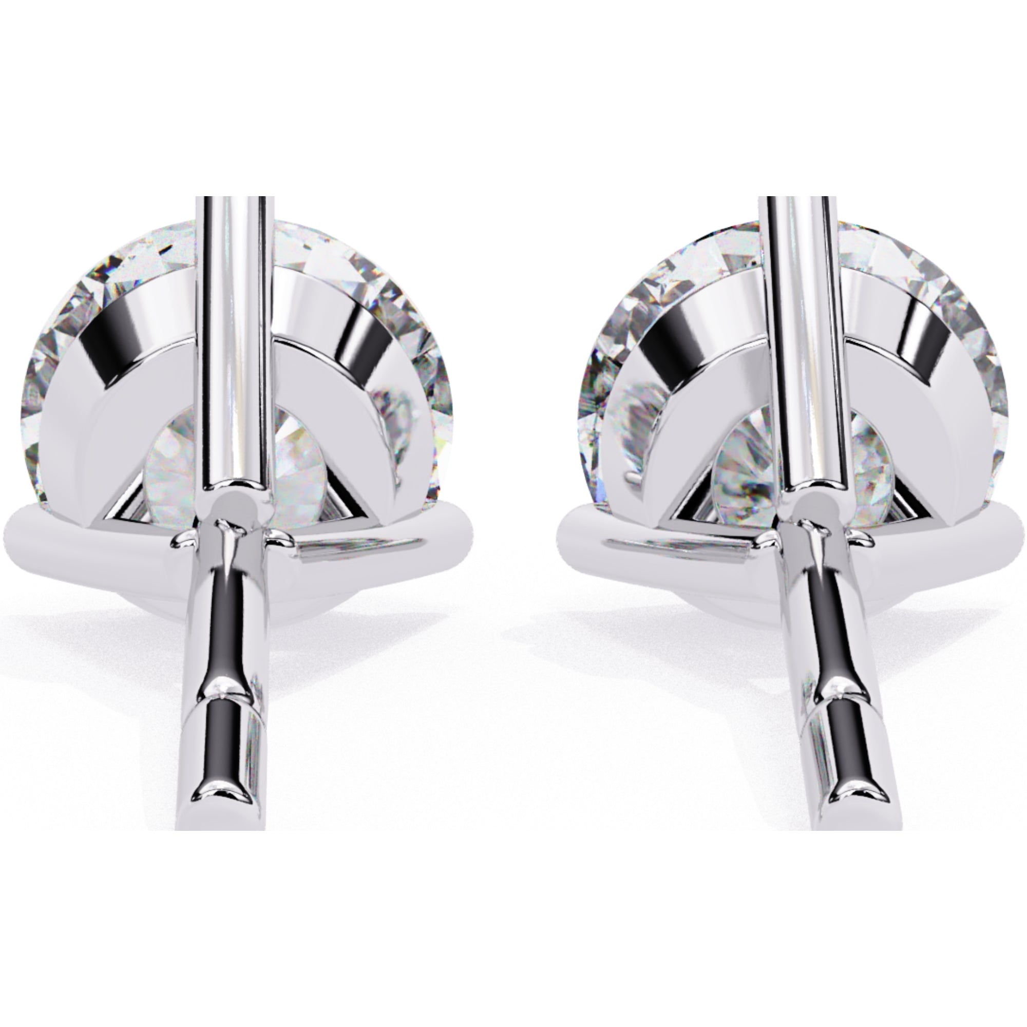 Cercei Stud din Aur 14k Cu Diamante Naturale Tăietură Briliant de 2.5 ct din - Castelo.ro