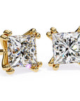 Cercei Stud Lumiere din Aur 14k cu Diamante Create în Laborator Tăietură Princess de 3 ct din 14K Aur Galben - Castelo.ro