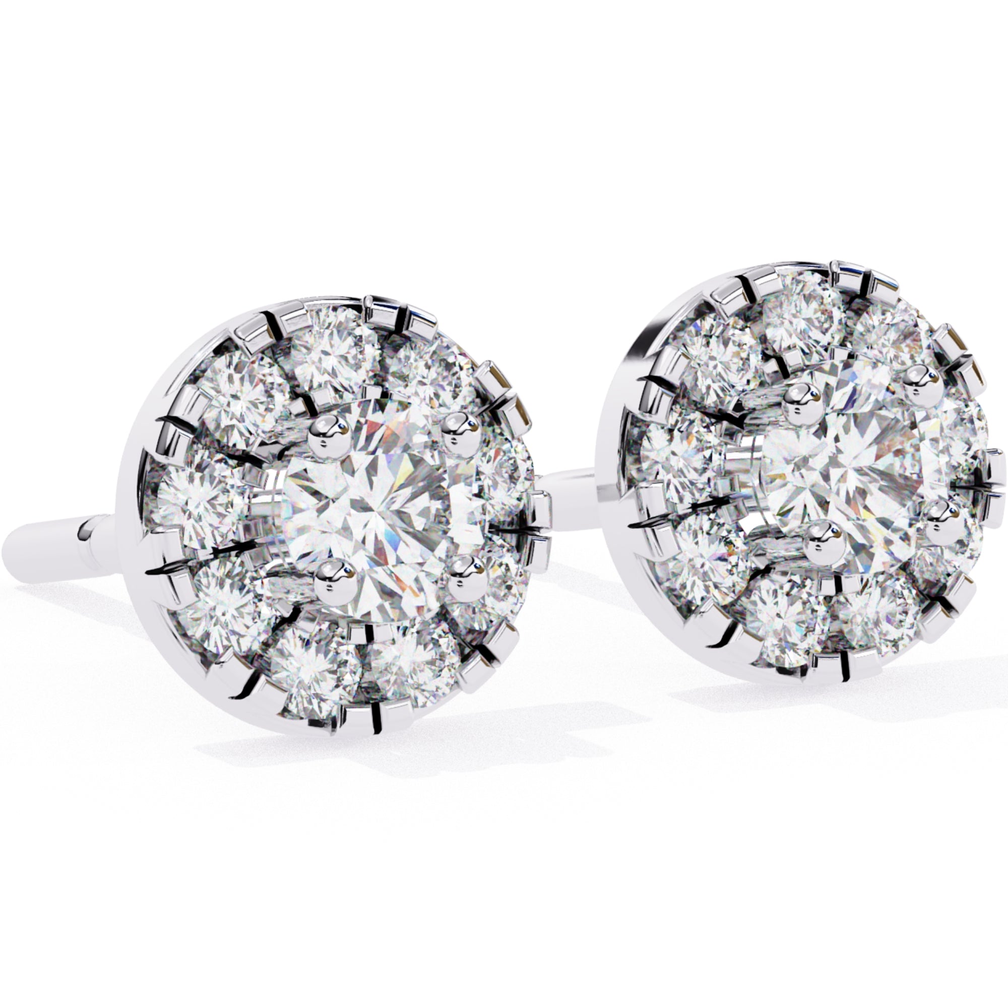 Cercei Stud Fleur cu Diamante Naturale Tăietură Briliant de 0.26 ct din - Castelo.ro