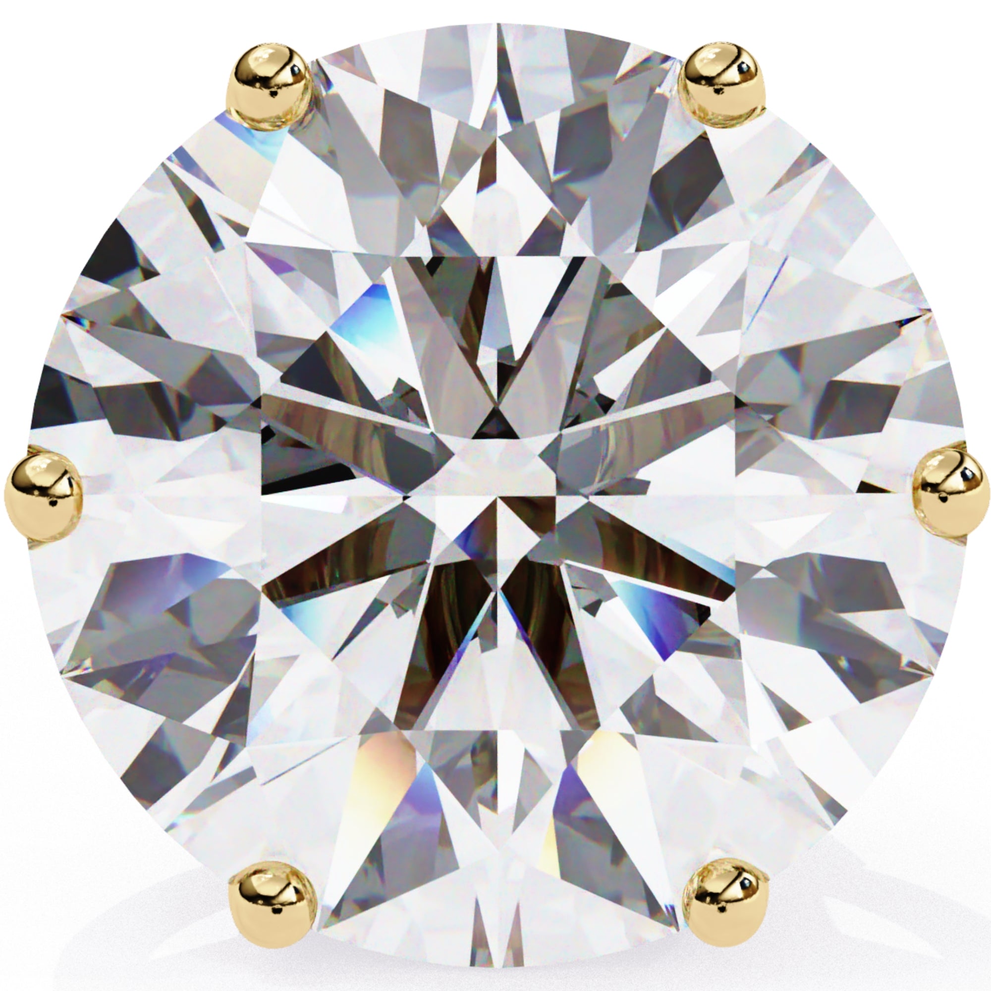 Cercei Stud Majestic din Aur 14k cu Moissanite Tăietură Briliant de 2.5 ct