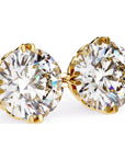 Cercei Stud La Reina cu Moissanite Tăietură Briliant de 2.5 ct din 18K Aur Galben - Castelo.ro