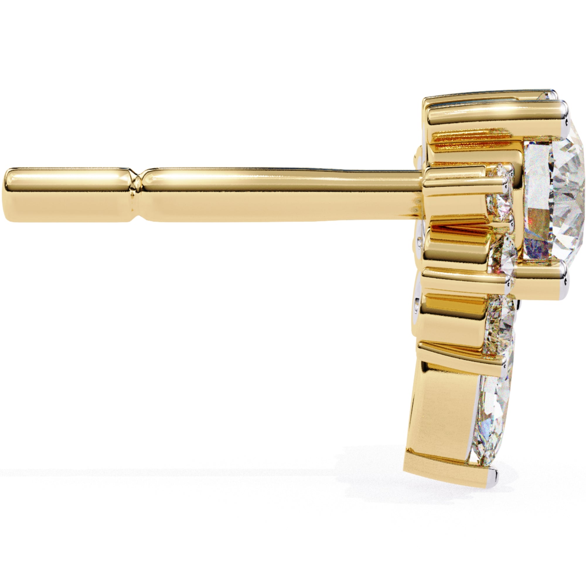 Cercei Stud La Reina din Aur 14k cu Moissanite de 0.68 ct