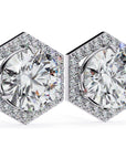 Cercei Hexa Stud Halo cu Diamante Create în Laborator de 2.1 ct din - Castelo.ro
