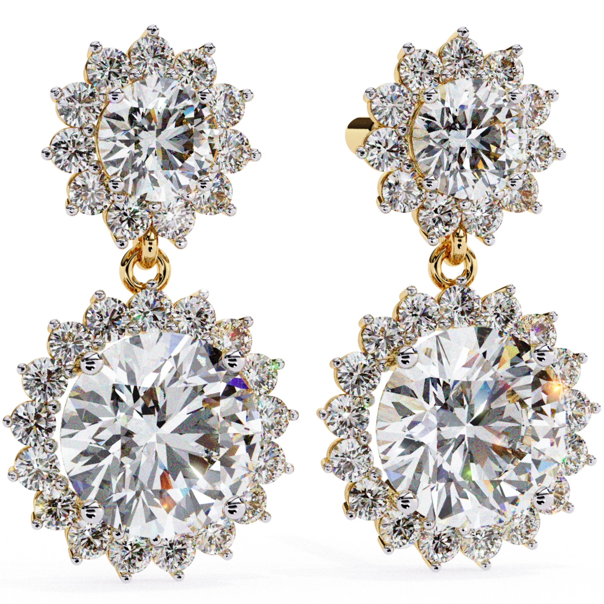 Cercei Sola Reina cu Diamante Create în Laborator de 1.37 ct din 18K Aur Galben - Castelo.ro