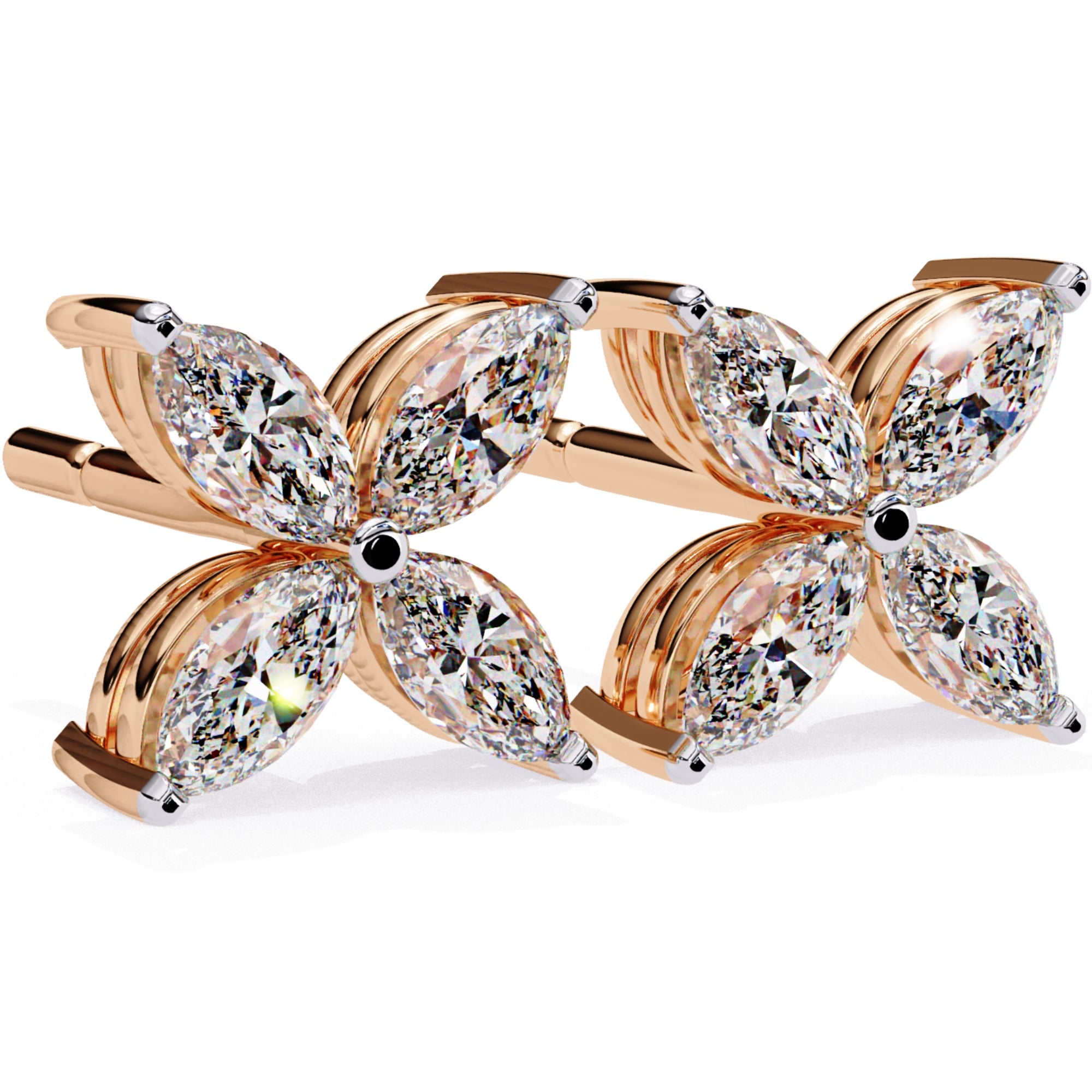 Cercei Stud Butterfly din Aur 14k cu Moissanite de 0.88 ct