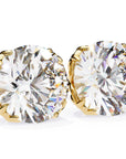 Cercei Stud Excalibur cu Moissanite Tăietură Briliant de 2.5 ct din 18K Aur Galben - Castelo.ro