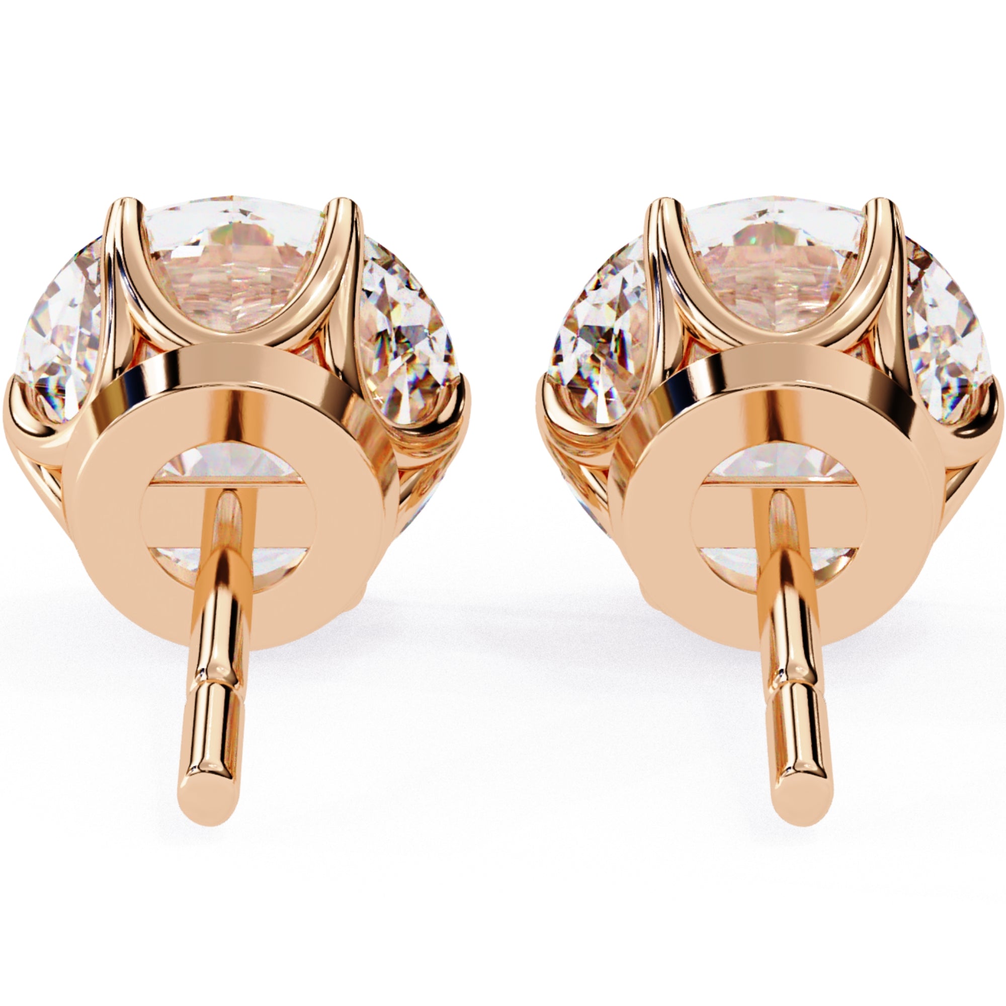 Cercei Stud Majestic din Aur 14k cu Moissanite Tăietură Briliant de 2.5 ct