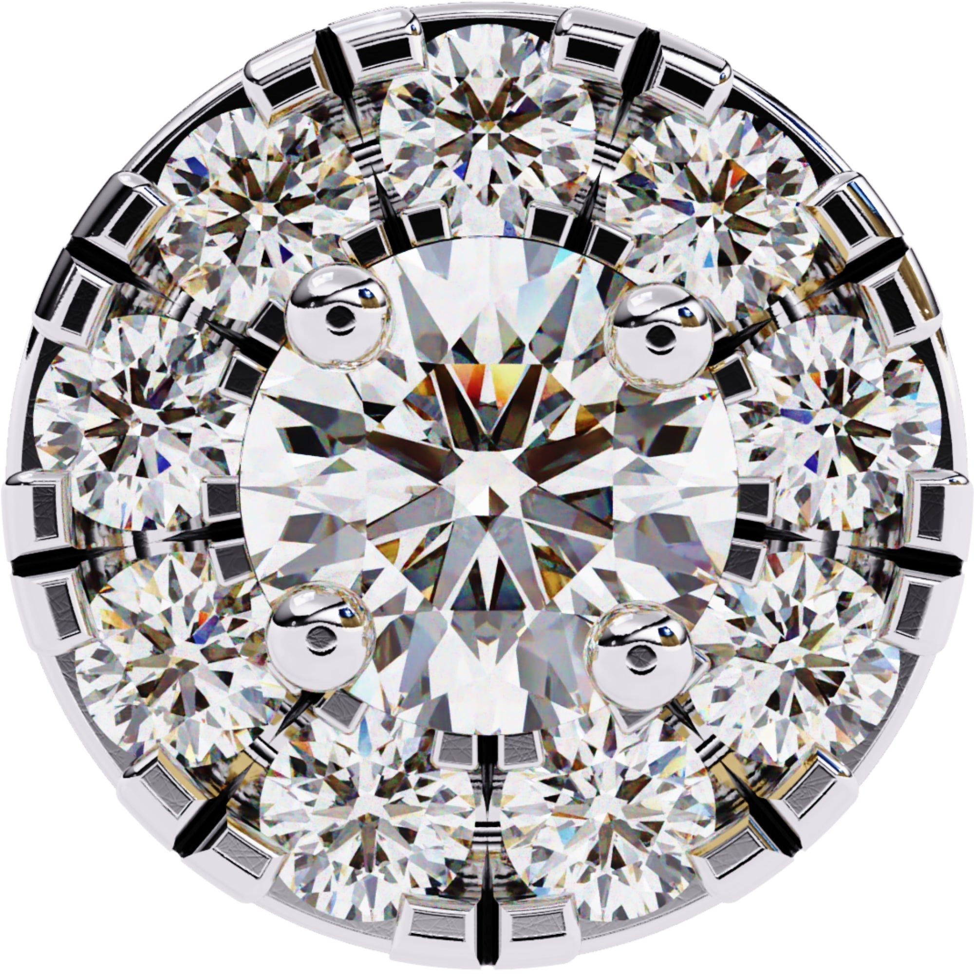 Cercei Stud Fleur cu Diamante Naturale Tăietură Briliant de 0.26 ct din - Castelo.ro